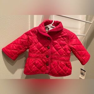 New Ralph Lauren Infant Girls 3m Pink Quilted Coat Jacket